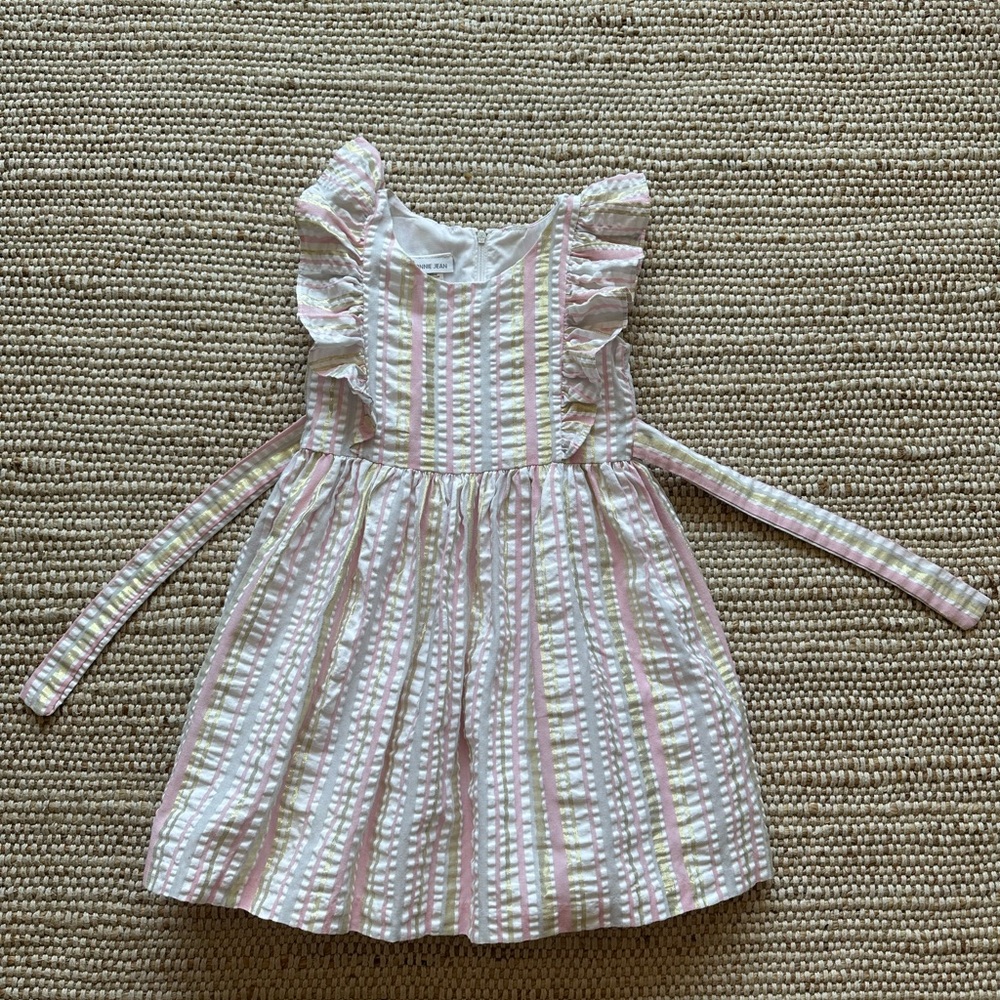 Bonnie Jean Pink and White Striped Dress